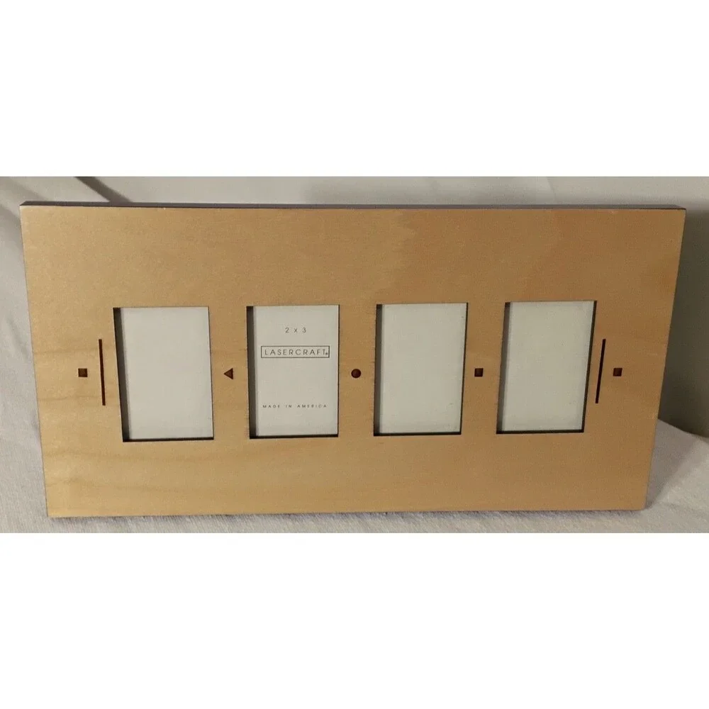Lasercraft American Vintage 4-Slot Wooden Photo Frame Four 2
